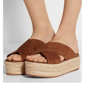 Miu Miu Suede Platform Espadrille size 38